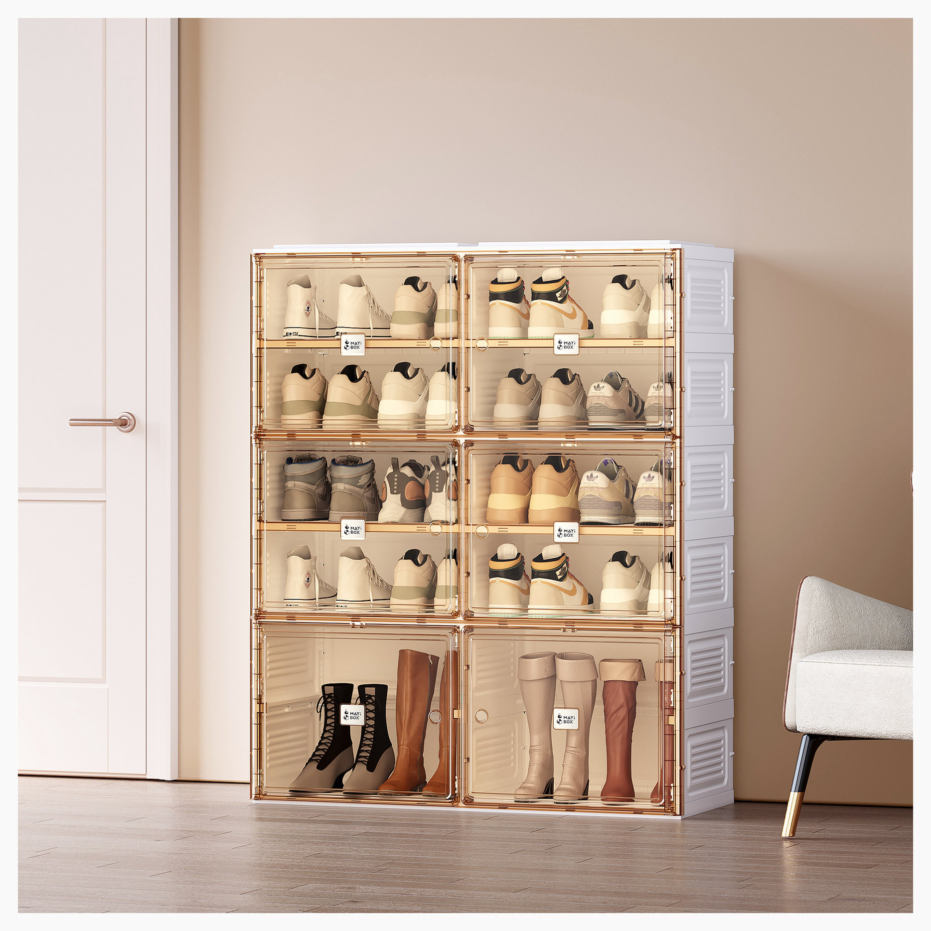 22 Pair Shoe Storage Cabinet Loon Peak Finish: Oak