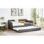 Lit de jour gris avec couchette pour lit simple, structure en métal stable Un lit gigogne fonctionnel et silencieux