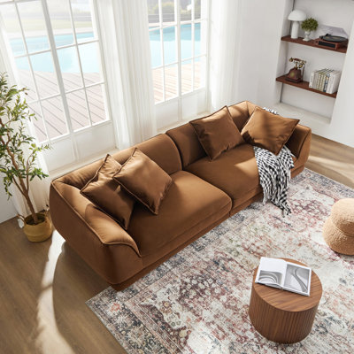 French velvet fabric, solid wood frame sofa