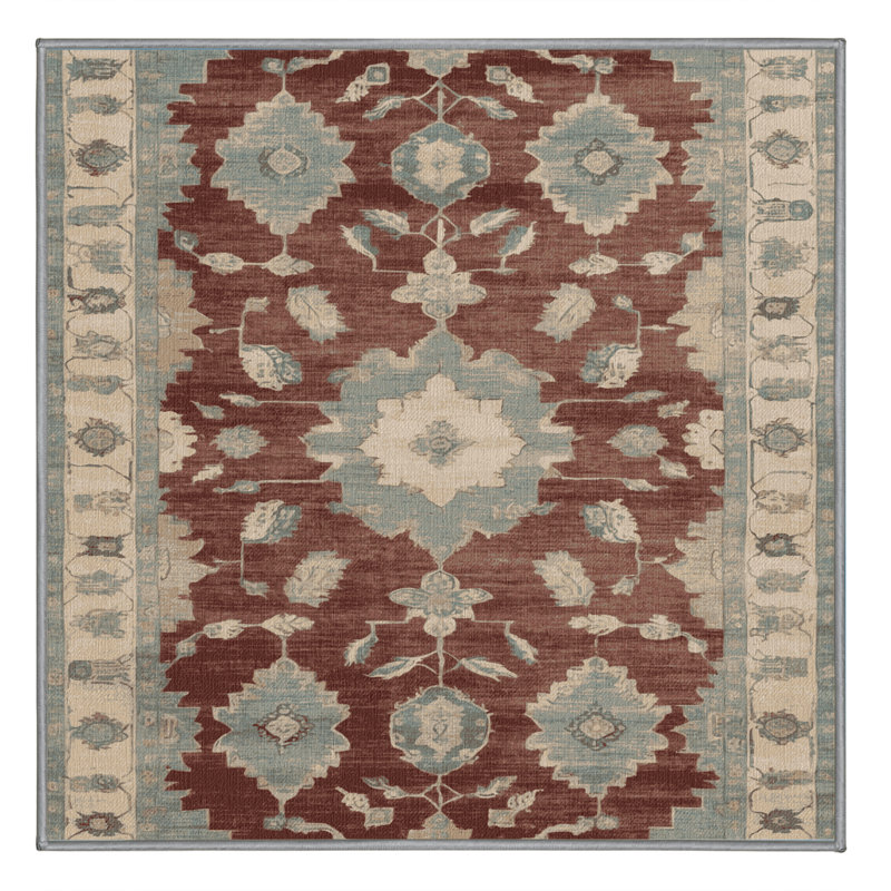 Tapis gris lavable à la machine, Carré 5 pi