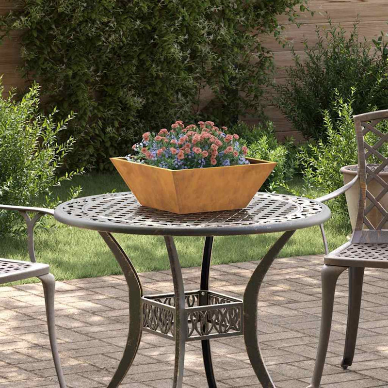 Garden Planter Decor Metal Trapezoidal Outdoor Modern Terrace Holder, 15cmH x 40cmW x 40cmD