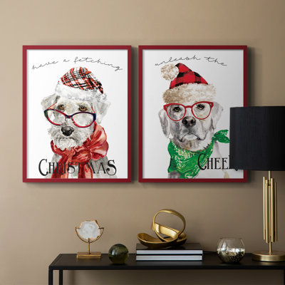 «Have a Fetching Christmas», impression encadrée de qualité supérieure - prête à être accrochée - aucun clou requis - aucun clou requis