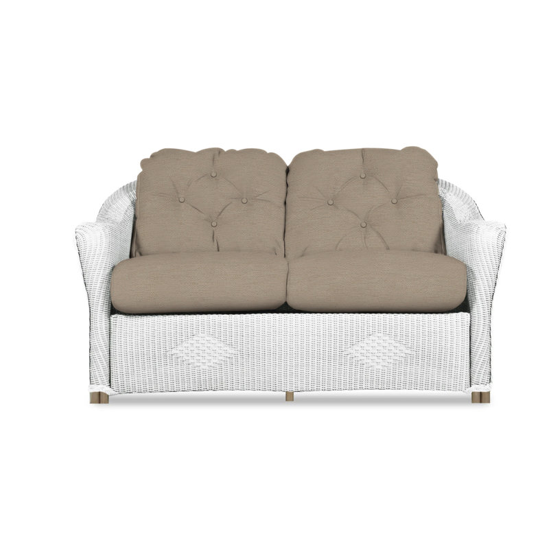Reflections Outdoor 2 - Seat Loveseat, White, Rollo Linen