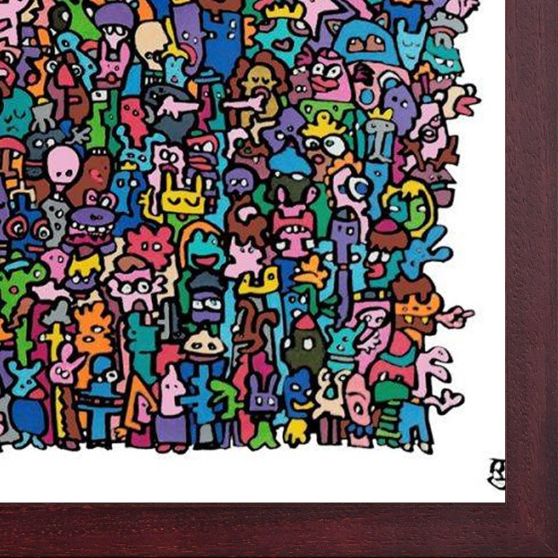 «Photo De Classe» par Provost Fabien, reproduction d'art sur toile encadrée, Cadre acajou à grain ouvert