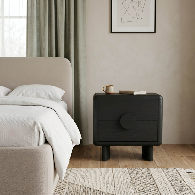 Table de chevet Circa, noir, Black