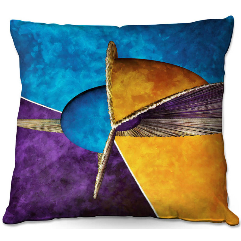 Coussin 23 "Couch Abstract", 16 po x 1 po, Bleu / orange / mauve