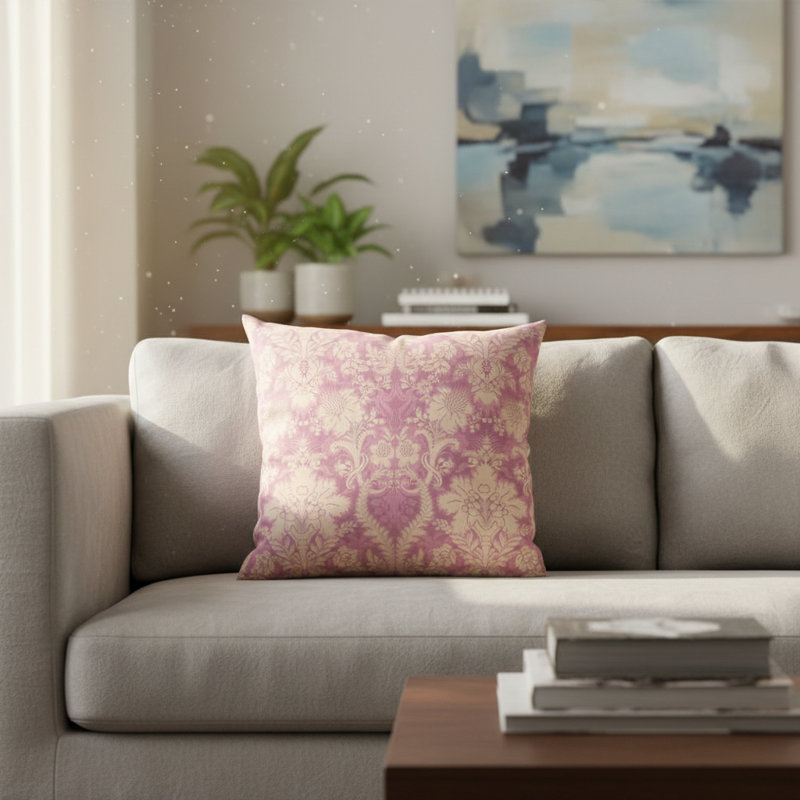 Oreiller carré manuel à tissage papillon en toile à tissage manuel 18 po x 18 po