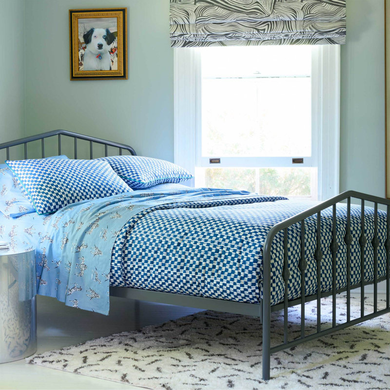 Novogratz by Utica Deep Indigo Standard Cotton Comforter Set, King Comforter + 2 Shams
