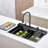 KS2207 Lefton 304 Stainless Steel Kitchen Workstation Sink with Pull-down Faucet, Grey