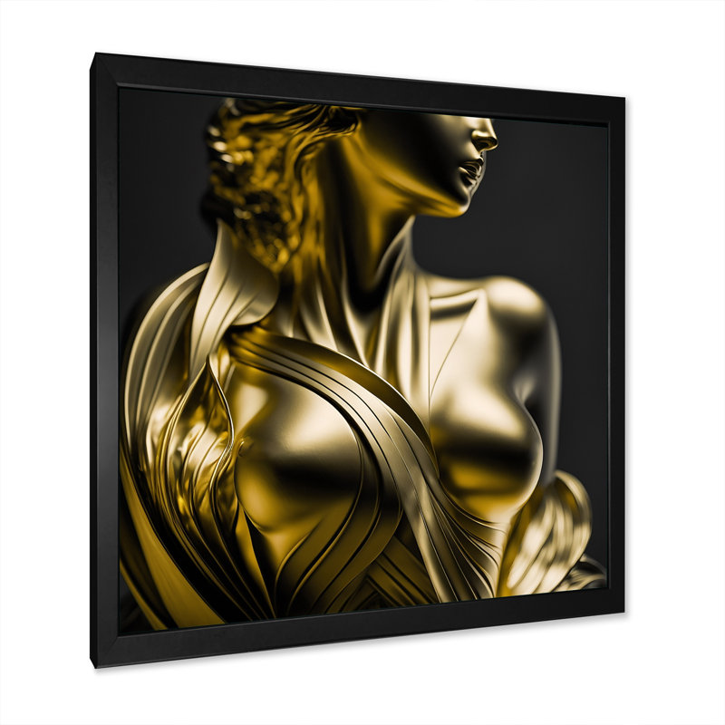 Mannequin élégant V - reproduction sur toile, Cadre photo noir, H 36 po x l 36 po x P 1,5 po