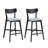 Wooden Bar Chairs Set Of 2, Modern Soft Upholstered Kitchen Island Chairs, Counter Height Stool With Backrest