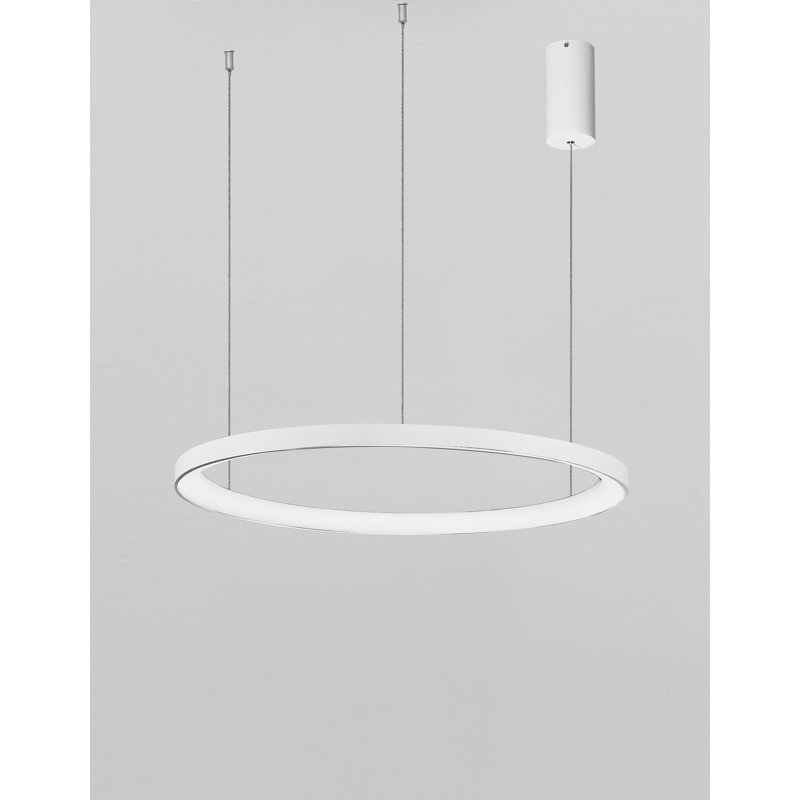 1 - Light LED Single Pendant, 3.5cm H x 58cm W x 58cm D, White