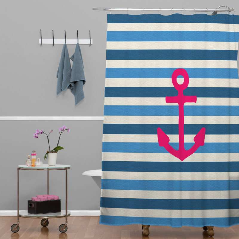 Bianca Green Striped Shower Curtain