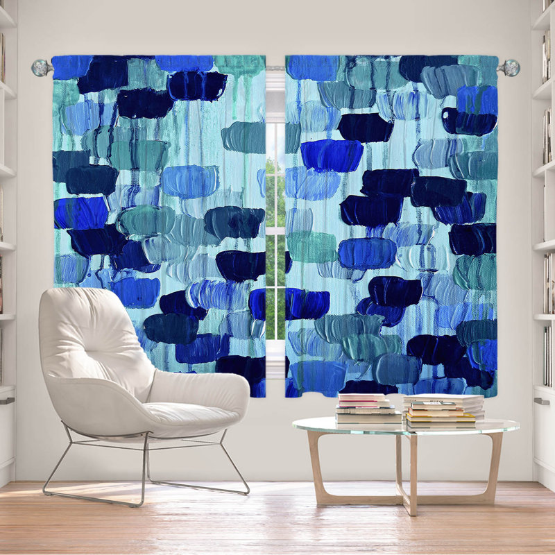 Panneau de rideau simple obscurcissant avec passe-tringle Brush Room, Bleu, L 56 po x L 78 po
