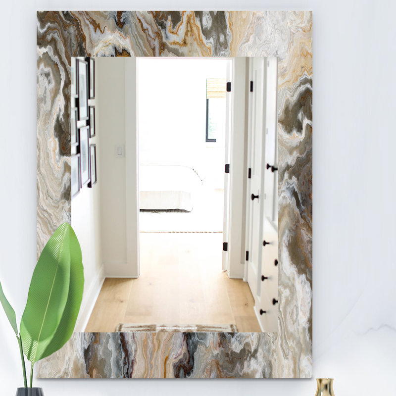 Composition onyx - miroir décoratif Mid-Century, H 39,4 po x l 29,5 po
