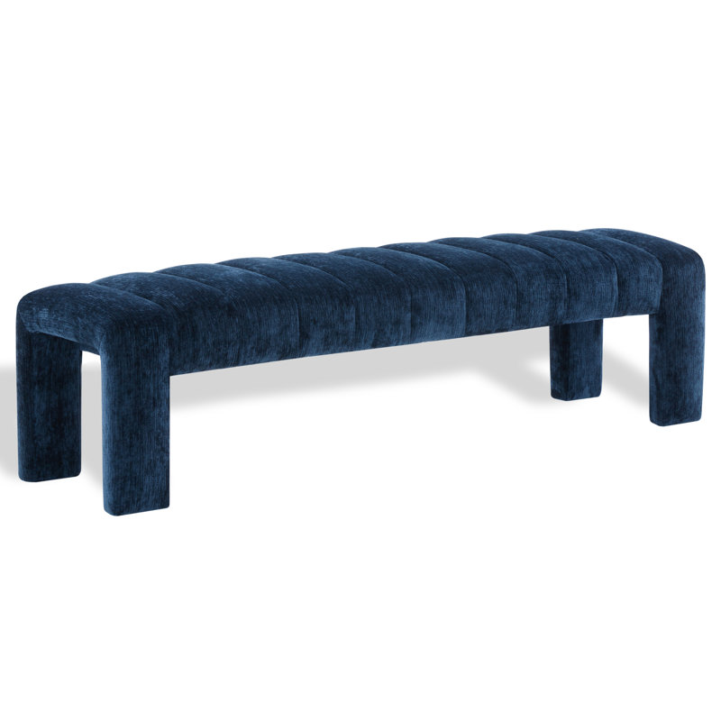 Bellisima Upholstered Bench, Navy Chenille