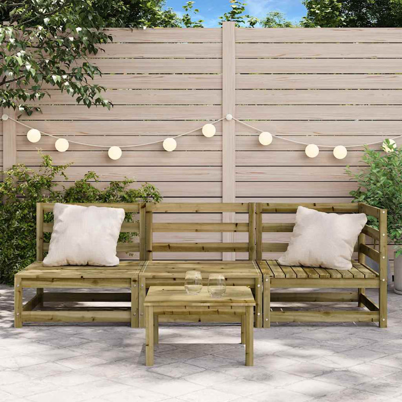 Bergenfield 210cm Wide Wood Patio Sofa
