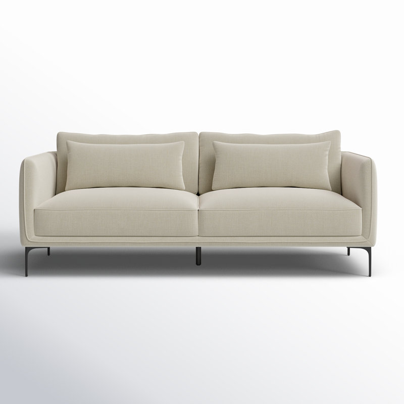 Rae Upholstered 84'' Sofa, Effie Linen Performance Linen