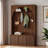 Retro Arched Hall Tree With Adjustable Shelves, Bench, Cabinets, Coat Rack And Open Shelving-1521901446