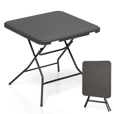 23.5" Square Folding Table Indoor Outdoor Foldable Plastic Table