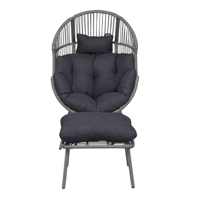 Nestara Standing Egg Chair and Stool, Grey