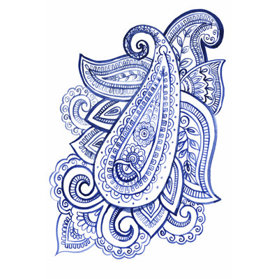 Indigo Paisley III by Jennifer Paxton Parker - Wrapped Canvas Painting