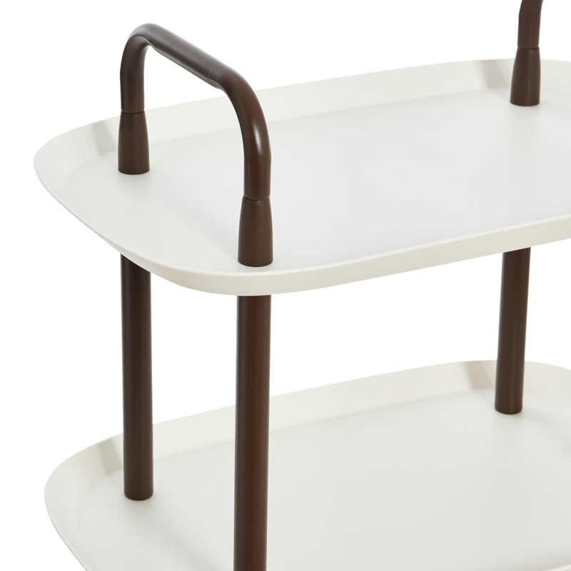 Chariot à 3 niveaux Main + Mesa, Blanc, Brun