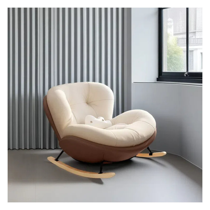 Chaise berçante Creative Fashion, Noir / brun / café clair