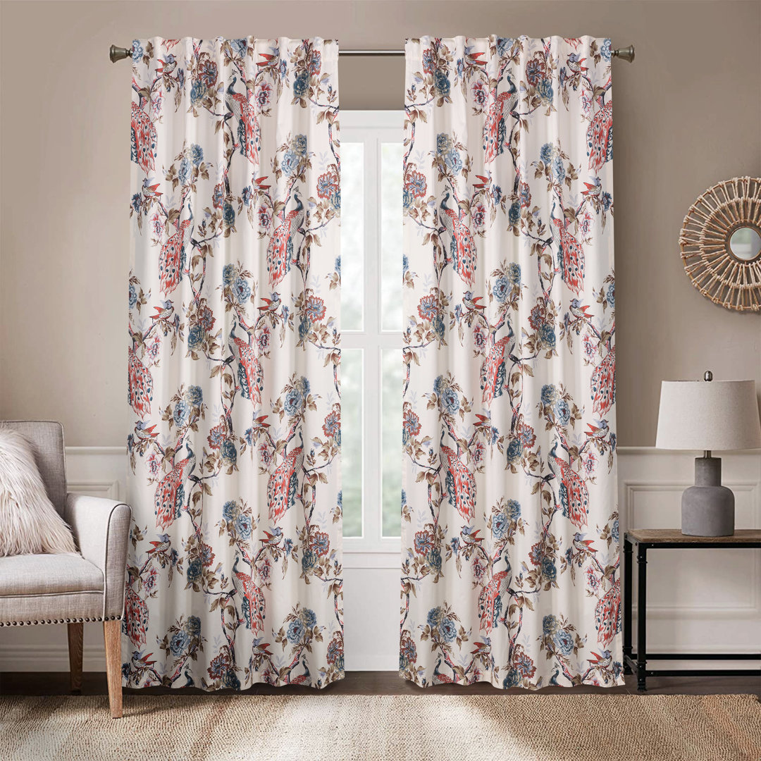 Luxury 100% Cotton Floral Blackout Curtain Panels (Set of 2) Sweety Pie Inc Size per 