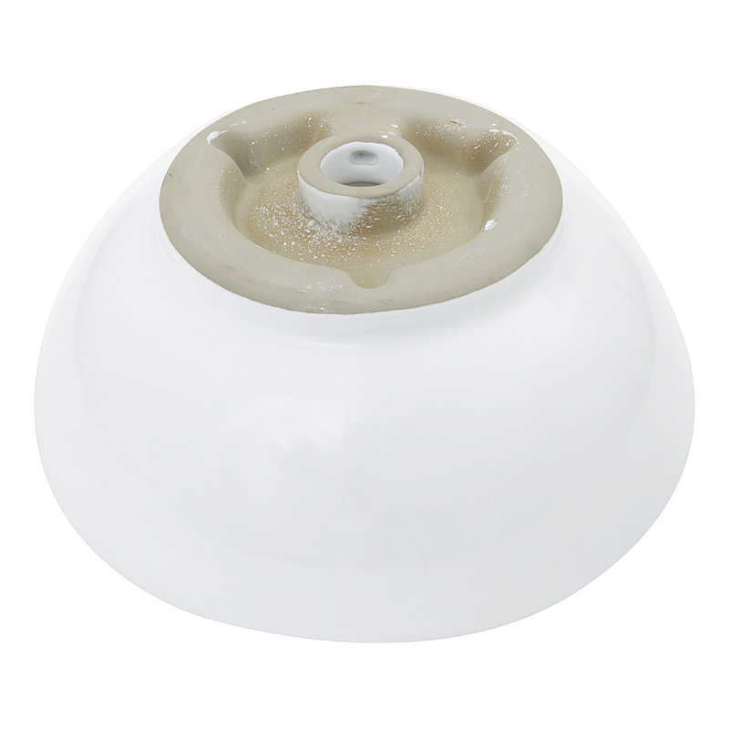 White Round Vitreous China Vessel Sink with Overflow