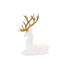 Cerf de Noël moderne avec décor de bois d'or (ensemble de 2)