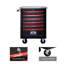 Chariot à outils multi-usages 6 tiroirs avec rouleau en métal pour atelier de garage - atelier de réparation d'entrepôt - avec auvent en acier inoxydable-498493470