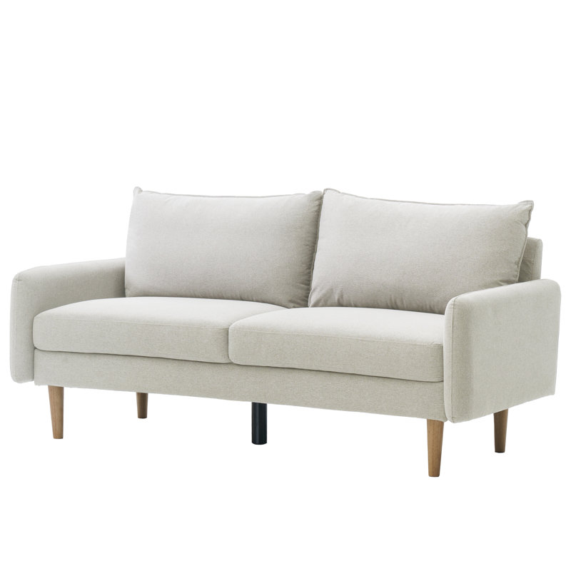 Canapé rembourré de style Mid-Century 70,1 po Cartlin, Beige