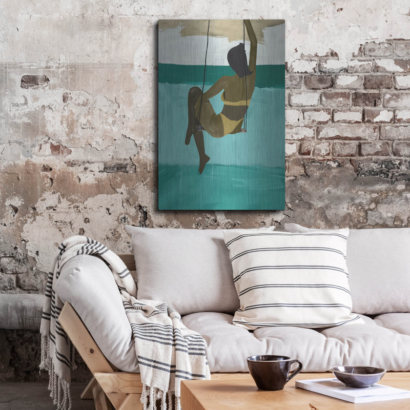  «Cabana Girl» par A Tsoukanelis, art mural en métal, 24 po x 36 po, H 36 po x l 24 po