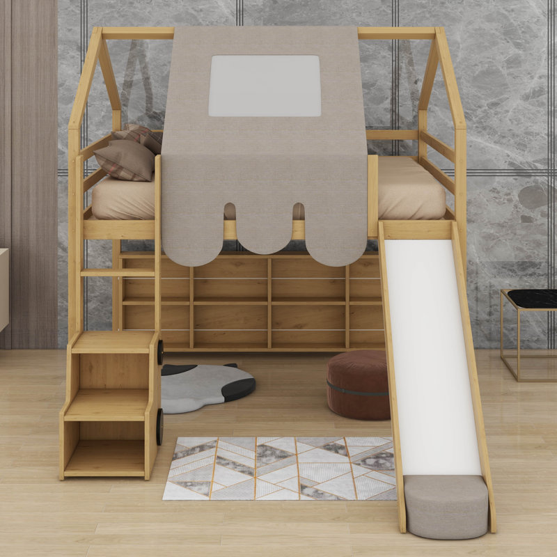 Lit mezzanine double avec tente