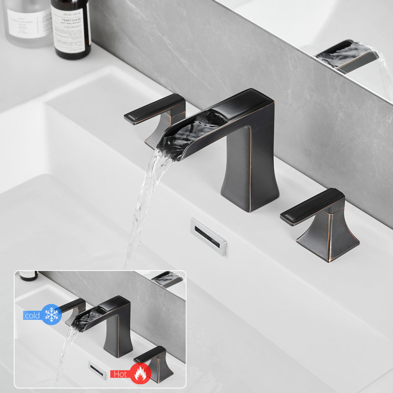 Robinet de lavabo de salle de bain espacé de 8 pouces, 3 trous, poignée double levier, avec bonde escamotable et robinet mélangeur à tuyau robuste, poignée