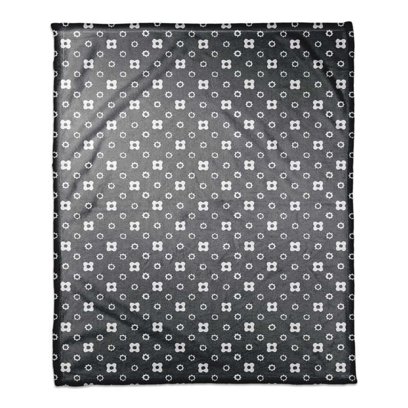 Jeté à motif floral , Gris