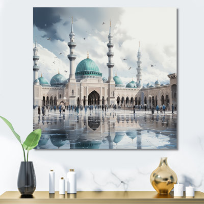 «Mosquée blanche et bleue», art mural