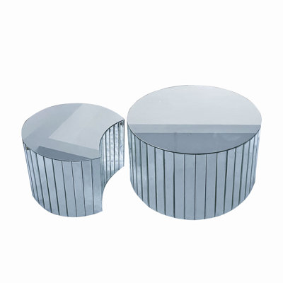 Luxury Mirror Coffee Table - Silver Modern Living Room Furniture Small Coffee Table Suitable For Modern Home Furniture Sofa Decoration (Only Including Table)