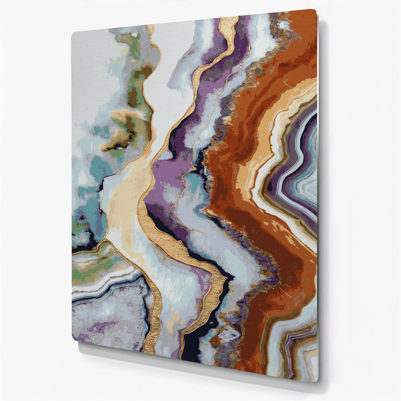 Aquarelle abstraite, art mural gris en métal 80, H 20 po x l 16 po