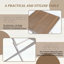 Table carrée pliante Summer Modern - Polypropylène avec pieds en métal multifonctionnels pour l'intérieur et l'extérieur