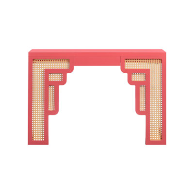 Elisabetta Rattan Console Table by Beachcrest Home
