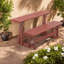 Ensemble de salle à manger convertible pour patio, table rustique en bois massif de 55,5 po pour la cour