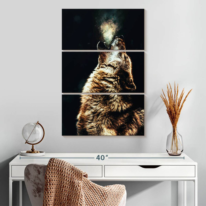 Brampt Dark Howling Wolf, 32" H x 20" W