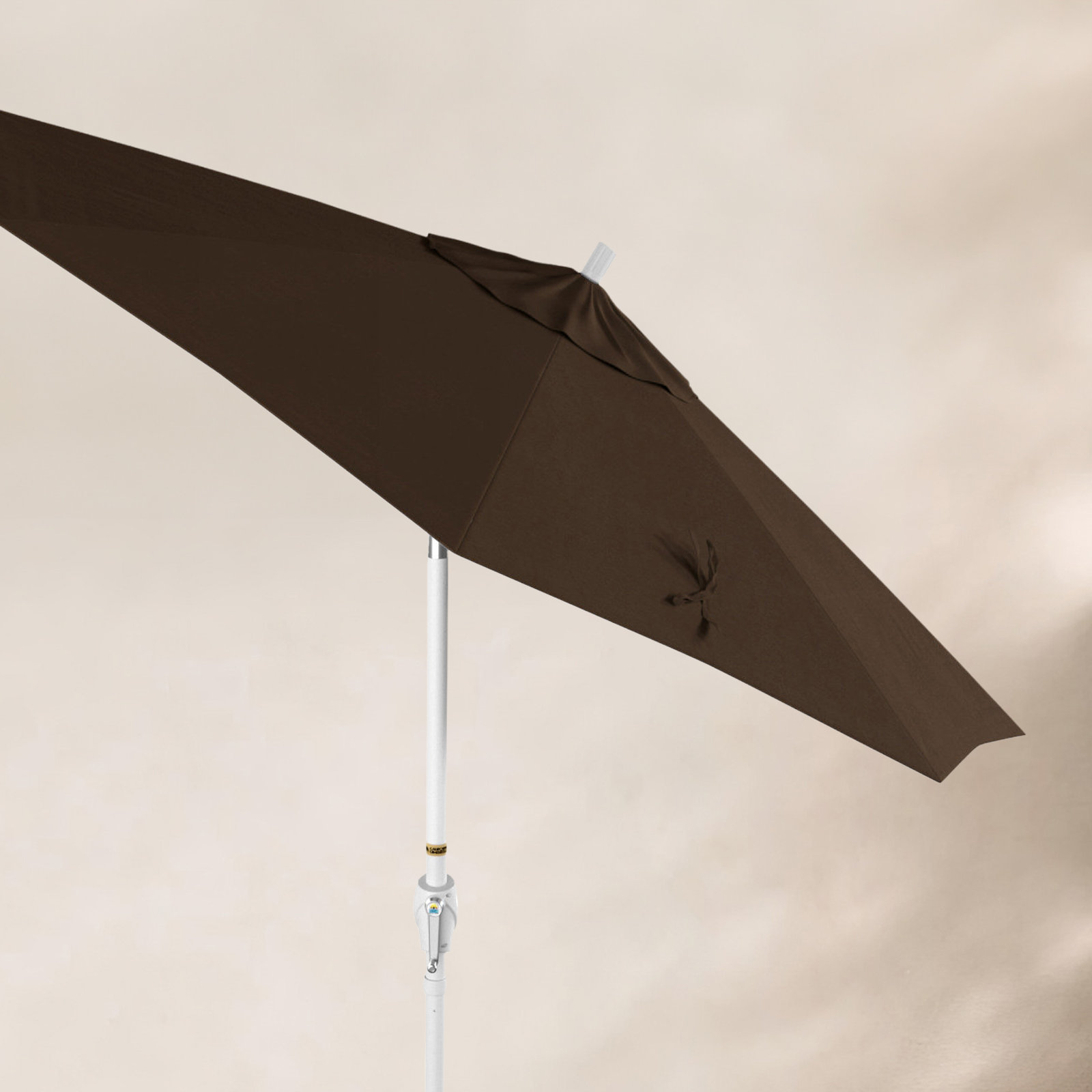 90'' Outdoor Umbrella, Sunbrella®, White, Canvas Bay Brown Sunbrella® Canvas