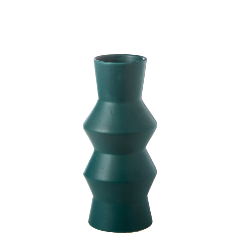 Vase rond en céramique fini mat vert, Vert