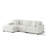 3 - Piece Upholstered Offwhite Chenille Modular Sectional Sofa with Armrests & Throw Pillows-1332424589-1332424590