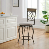Jaimelyn Metal Swivel Upholstered Seat Counter Stool