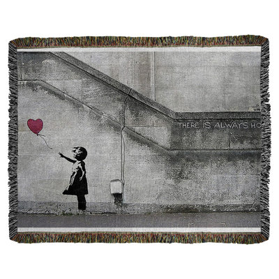 Banksy Graffiti Hand Woven Throw Blanket