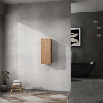 Armoire latérale de salle de bain 12 po à fixation flottante avec portes à fermeture en douceur